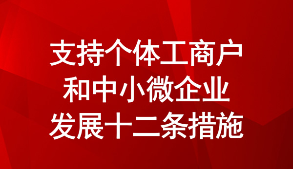 支持個體工商戶和中小微企業(yè)發(fā)展十二條措施