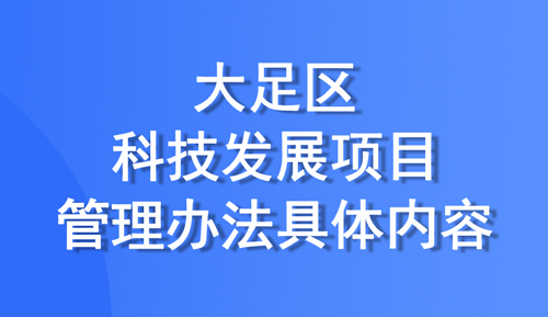 大足區發布科技發展項目管理辦法，項目共設置四個類別