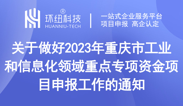 重慶市工業(yè)和信息化領域重點專項資金項目申報