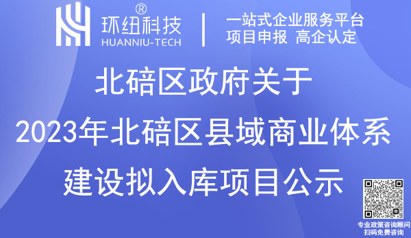 2023年北碚區縣域商業體系建設項目申報